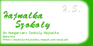 hajnalka szokoly business card